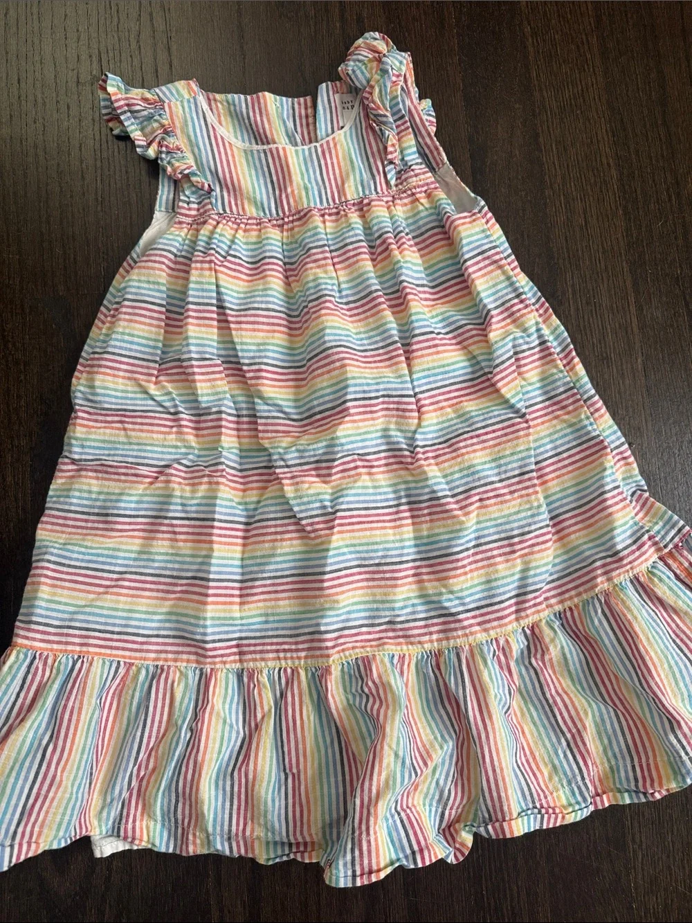 GAP Girls' Rainbow Stripe Ruffle Sundress - Multi